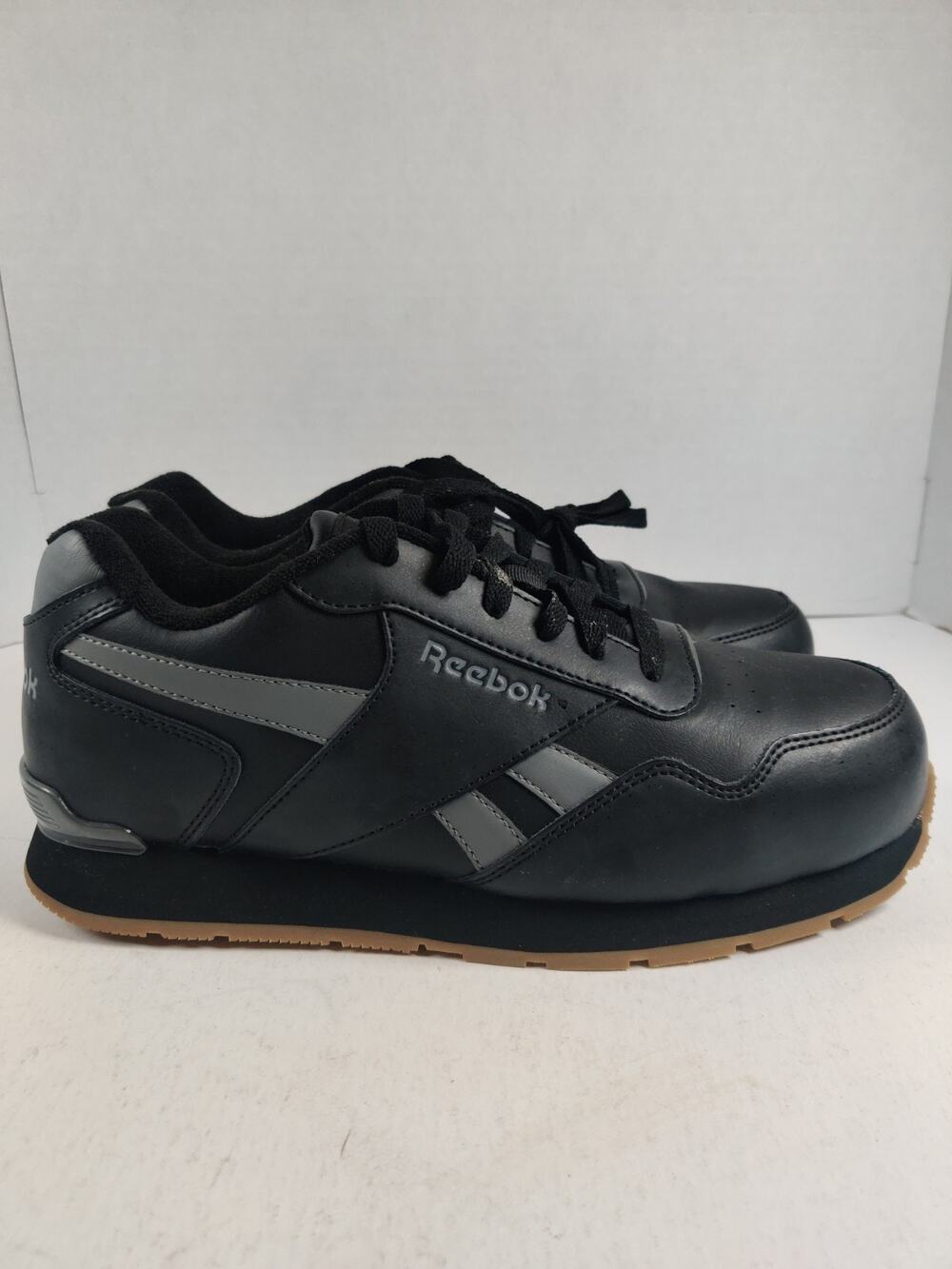 Reebok Classic Harman Run Sneakers Mens Size 9 Black/Gray Lace Up Safety Toe Cap